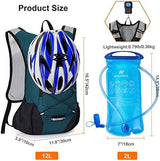 Lightweight Hydration Backpack, Running Backpack with 2L Water Bladder, Hydro Water Daypack for Cycling Hiking Rave for Men Women