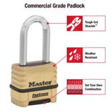 Master Lock Brass ProSeries Set Your Own Combination Lock, Outdoor Heavy-Duty Padlock for Construction Sites, Gates, Fences, 2-1/4" Wide, 1175LHSS