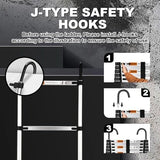 15.5 Ft Telescoping Ladder, SocTone Aluminum with Non-Slip Feet, 330lbs Max Capacity, Collapsible Ladder with Hooks for RV or Outdoor Work