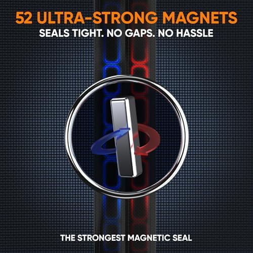 Flux Phenom The Magnetic Screen Door 38x82 Inch – Easy Install, Strong Magnet Strength, Self-Sealing Mesh, Pet Tested, Hands-Free Entry, Door Screen Magnetic Closure - Pack of 2