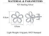 SLUYNZ Solid 925 Sterling Silver Flower Stud Earrings for Women Teen Girls Hollow Flower Stud Earrings Spring (A-Sterling Silver)