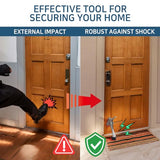 One Touch Kickdown Door Stopper, Door Holder, Heavy Duty Door Stops, Bottom of Door, Height-Adjustable Rubber Tips by HASHI (Satin Nickel 4 inch x 2pack)