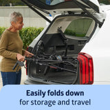 Medline Lightweight Aluminum Rollator Walker for Adult Mobility Impairment, Black, 300 lb. Weight Capacity, 8" Wheels, Foldable, Adjustable Handles, Walker for Seniors