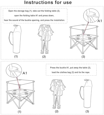 Folding Camping Table,Beach Tables for Sand Foldable,Camp Table,Comes with 4 Cup Holders and Storage Bags,Quick Unfolding and Folding，Suitable for Camping