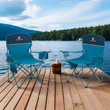 ALPHA CAMP Camping Chair 2 Pack Portable Chair with 3-Can Cooler Folding Chair with Side Pocket and Cup Holder, Collapsible for Camping, Tailgates, Beach, Fishing and Sports,2PC