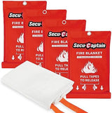 SecuCaptain Emergency Fire Blanket for Home and Kitchen - 4 Pack 40"x40" Flame Suppression Fiberglass Fire Blankets for House Camping Car Office Warehouse Survival Safety