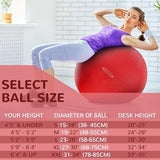 Anti-Burst and Slip Resistant Exercise Ball - Yoga, Fitness, Birthing Ball With Quick Pump, 2,000-Pound Capacity, Multiple Colors and Sizes