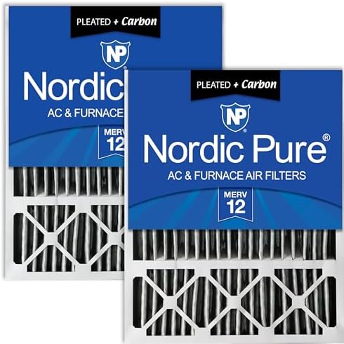 Nordic Pure 20x25x5 (19_7/8 x 24_7/8 x 4_3/8) Honeywell Replacement Air Filters MERV 12 Plus Carbon 2 Pack