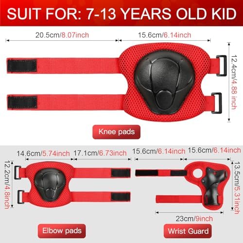 Kids Protective Gear Set Knee Pads for Kids 3-14 Years Toddler Knee and Elbow Pads with Wrist Guards 3 in 1 for Skating Cycling Bike Rollerblading Scooter