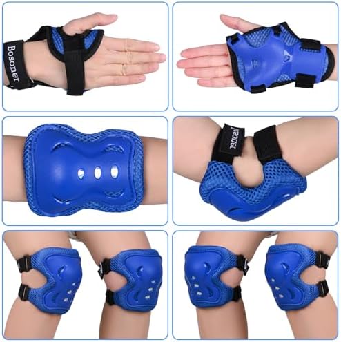 BOSONER Kids/Youth Knee Pad Elbow Pads Guards Protective Gear Set for Roller Skates Cycling BMX Bike Skateboard Inline Skatings Scooter Riding Sports