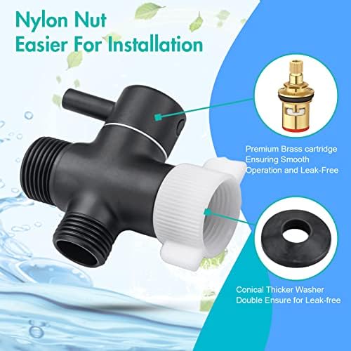 BARROCK Handheld Bidet Sprayer for Toilet, Stainless Steel Metal Made Baby Cloth Diaper Spraying Kit, Bathroom Toilet Bidet Attachment Set for Bathing Pets and Feminine Hygiene, Matte Black