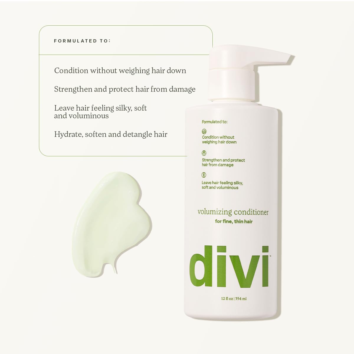 Divi Volumizing Shampoo and Conditioner Set for Women and Men - Lightweight Hair Care Duo for Fine and Thinning Hair - Adds Volume, Lift, and Bounce - Strengthens and Nourishes Hair, 2 x 12 Fl Oz