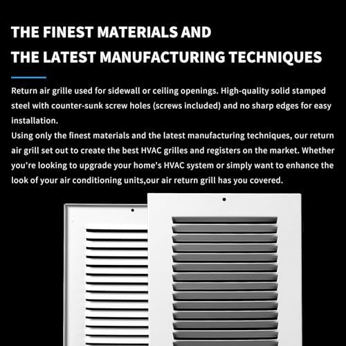 14x8 Vent Cover(Duct Opening Size),Air Return Vent Cover,Flat Vent Cover,Rejillas De Aire Acondicionado para Casa,Return Air Grilles,Outer Dimensions:15.75"Wx9.75"H(14"W x 8"H, Duct Opening)