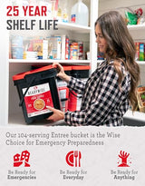 READYWISE - Variety Pack Bucket, 104 Servings, Emergency, MRE Meal & Drink Supply, Premade, Freeze Dried Survival Food, Hiking, Adventure and Camping Essentials, Individually Packaged, 25 Year Shelf Life