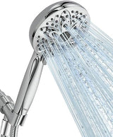 6-Setting Shower Head with Handheld, JDO High Pressure Hand held Shower Head, 4.7 Inch Chrome Detachable Showerhead Set with 59 Inch Stainless Steel Hose and Adjustable Showerhead Holder