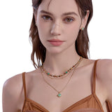 MASW boho layered Original design Retro style multi-layer beaded necklace Fashion women's gold-plated necklace M3396