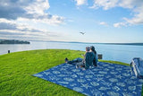WEKAPO Beach Blanket Waterproof Sandproof Oversized, Extra Large Beach Mat Sand Free, Lightweight & Compact Sand Free Mat with 6 Stakes & 4 Corner Pockets