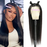 13X6 Lace Front Wigs Human Hair Pre Plucked With Baby Hair 30 Inch Straight Lace Front Wigs Human Hair 180 Density Glueless Transparent HD Lace Frontal Wigs Human Hair for Women Natural Black Color