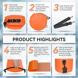 MARCHWAY Floating Waterproof Dry Bag Backpack 5L/10L/20L/30L/40L, Roll Top Sack Keeps Gear Dry for Kayaking, Rafting, Boating, Swimming, Camping, Hiking, Beach, Fishing