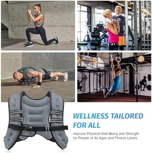 ZELUS Weighted Vest, 6lb/8lb/12lb/16lb/20lb/25lb/30lb Weight Vest with Reflective Stripe for Workout, Strength Training, Running, Fitness, Muscle Building, Weight Loss, Weightlifting