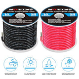 14 Gauge Marine Wire 14 AWG Marine Grade Wire Include 14 Gauge 50FT Red & 50FT Black,14 AWG Tinned Copper Cable Oxygen-Free Boat Battery Cable for Automotive Boat Speaker RV Camper Trailer