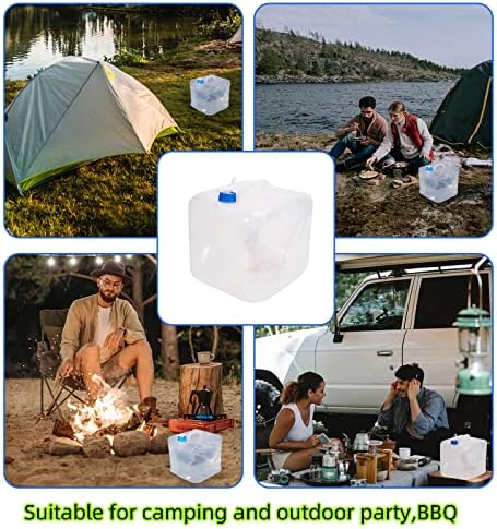 2 Pack Collapsible Water Container with Spigot, Foldable Cube Water Jugs Portable Water Storage for Outdoors Camping Hiking Disaster Preparedness & Survival Gear 1.4/2.6/4/5.3 Gallon