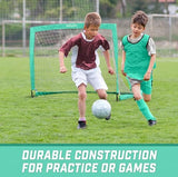 GoSports Portable Soccer Goals for Kids - 13 Color Options - Choose 4 x 3 ft or 6 x 4 ft - Team Tone Pop Up Nets for Backyard