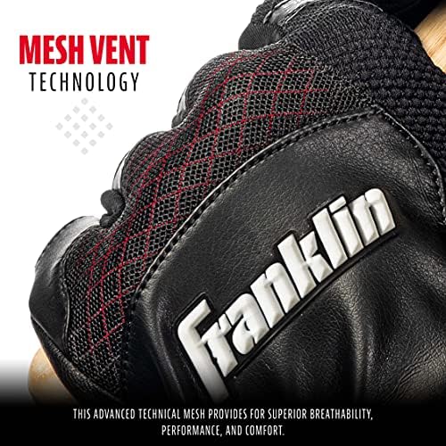 Franklin Sports MLB Baseball Batting Gloves - Shok-Sorb X Batting Gloves for Baseball + Softball - Adult + Youth Padded Non-Sting Batting Glove Pairs - Multiple Colors + Sizes