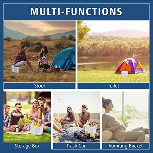 Portable Camping Toilet for Adults - Hapoon XL Portable Folding Toilet with Lid,Travel Portable Potty for Adults,Porta Potty Car Toilet