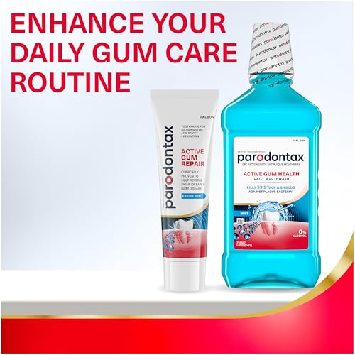 Parodontax Active Gum Health Mouthwash, Antiplaque and Antigingivitis Mouthwash, Mint, 3x16.9 Fl Oz