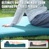 Double Self Inflating Sleeping Pad with Electric Pump,3.14" Thick Memory Foam Camping Mattress 2 Person w/Pillow,Easy Inflate&Deflate,Outdoor Camp Mat for Rooftop Tent Car Truck, Peacock-Blue