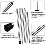SAN LIKE Telescoping Tarp Poles Adjustable Tent Poles for Tarp Canopy Awning Shelter Backpacking Hiking - (Adjustable Length - Steel Increase Thinckness)