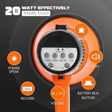MyMealivos Portable Megaphone Bullhorn 20 Watt Power Megaphone Speaker Voice and Siren/Alarm Modes with Volume Control and Strap (Orange)