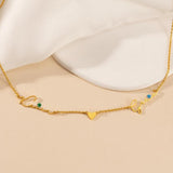 Ajiangwu 18K Gold Plated Name Necklace with Birthstone,Multiple Custom Name Necklace Personalized Family Necklace with Children Names Customized Choker Necklace for Women (2 Names with Birthstone)