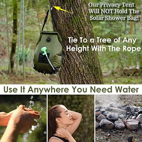 Solar Shower Tent Kit, 2 Pcs, Instant Pop Up Privacy, 5 Gallon Solar Shower Bag, Sun Canopy Beach Outdoor Camp Privacy Tent, Easy Set Up, Foldable