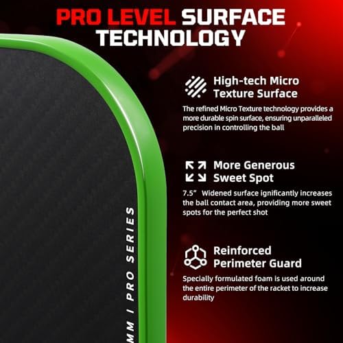 BAGAIL Pickleball Paddles, USAPA Approved Fiberglass Surface Pickleball Set, Lightweight Pickle Ball Rackets with 4 Balls, 1 Bag, Designed in California for Traction and Stability