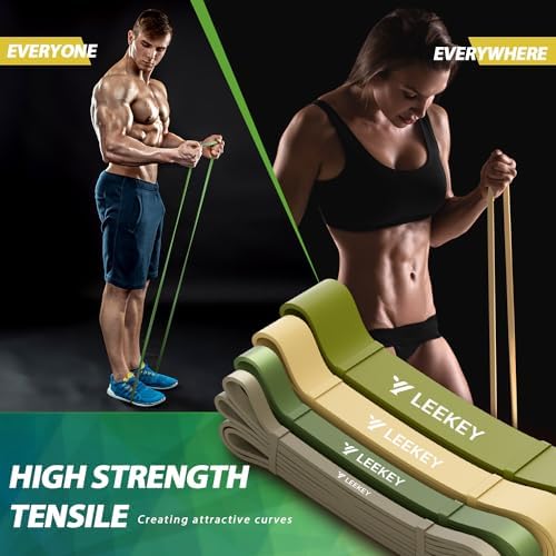LEEKEY Resistance Bands Set for Pull-Up Assistance & Full-Body Training, Multi-Level Exercise Bands with Bag for Home Workouts, Physical Therapy, Strength Training (Men/Women)