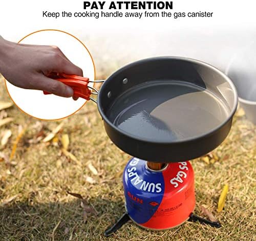 REDCAMP 12/14/15/19 PCS Camping Cookware Mess Kit Camping Gear Campfire Utensils Lightweight Stackable Pot Pan Bowls Soup Spoon with Storage Bag for Camping, Backpacking, Outdoor Cooking, Picnic