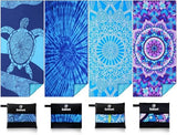 4 Pack Lightweight Thin Beach Towel Oversized 71"x32" Big Extra Large Microfiber Sand Free Towels for Adult Quick Dry Travel Camping Beach Accessories Vacation Gift Blue Turtles Tie Dye Mandala