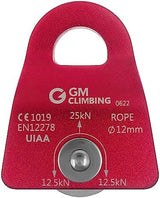 GM CLIMBING Micro Prusik Minding Pulley 25kN CE UIAA Certified 12mm Single Pulley Mobile Side Plates for Arborist Rigging Climbing Rescue