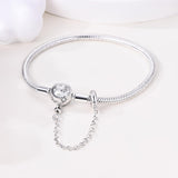 Parmuz 925 Sterling Silver Snake Charm Bracelet for Woman