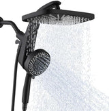 High Pressure Rain Shower Head: Upgrade Shower Heads with Handheld Spray Combo with Fixed Showerhead and 10 Sprays Handheld Shower Head, Detachable Showerheads Built-in Magnetic Docking and Power Jets