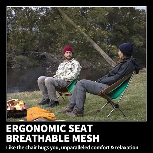 Naturehike YL08 Ultralight Camping Chair, 2.12 LBS Portable Backpacking Chair with Storage Bag & Anti-Sinking Feet, Lightweight Compact Collapsible Camp Chair