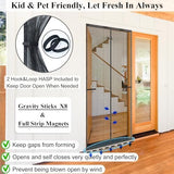 Magnetic Screen Door Upgraded-Model Full Strip Magnets,Fiberglass Heavy Duty Mesh Screen Doors Magnets,Retractable Door Screen Magnetic Closure for Single Front Patio Fit Doors to 32x80