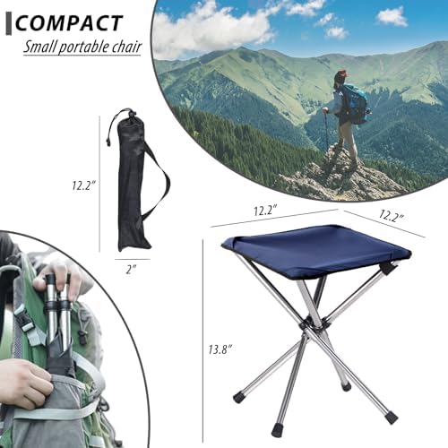 Camping Stool,Small Folding Chair,13.8" Lightweight Folding Stool Compact Backpacking Stool with Carry Bag