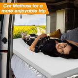 CYMULA Camping Cot Mattress 2in Memory Foam Sleeping Pad,Soft Warm Non-Slip Camping Mattress Topper with Retaining for Adults,Portable Roll up Mattress Pad for Travel (75 x30)（only Mattress）