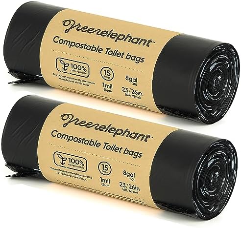 Green Elephant Portable Toilet Bags - Camping Toilet Bags (15 Count (Pack of 2)