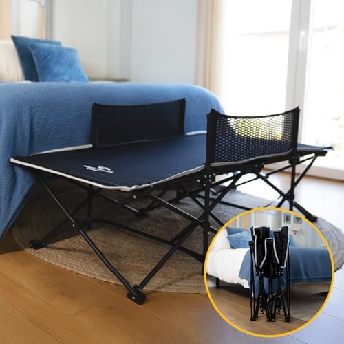 Toddler Cot Bed: Kids Travel Camping Bed, a Portable Folding Cot for Kids Great for Outdoors and Young Guests at Home. Comfortable Kids Sleeping Cot Easy to Store and Use (Gray)