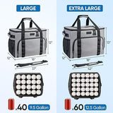 BALEINE Extra Large Soft Cooler Bag, Portable Leakproof Cooler, 40/60 Cans Volume for Beach, Camping, Kayaking, Travel, and Road Trips