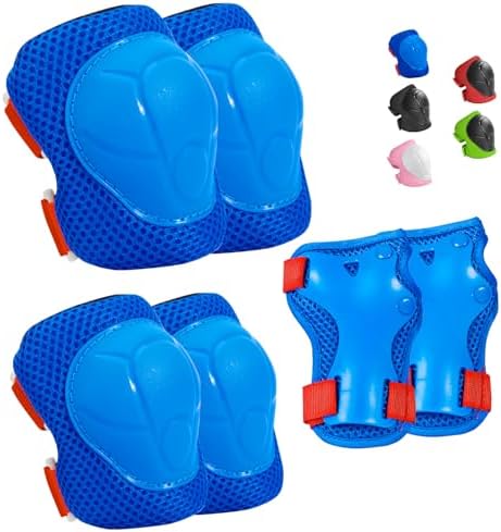 Kids Protective Gear Set Knee Pads for Kids 3-14 Years Toddler Knee and Elbow Pads with Wrist Guards 3 in 1 for Skating Cycling Bike Rollerblading Scooter